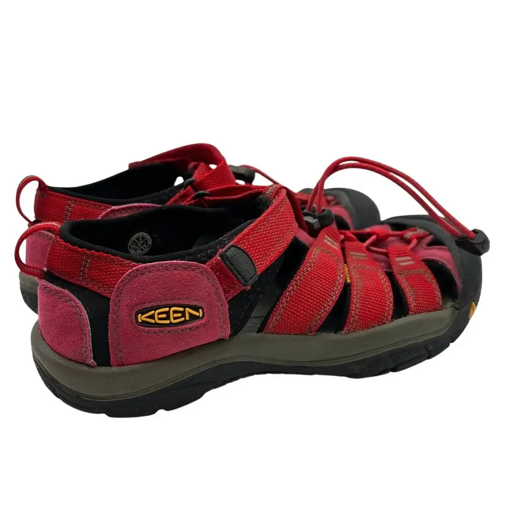Keen Newport H2 Sandals Kids Size 5 EU 37 Red Bungee Toggle Water Shoe Outdoor